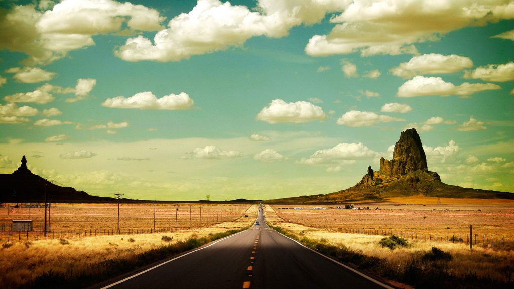 Desert Road And Landscape - HD Tablet Wallpaper