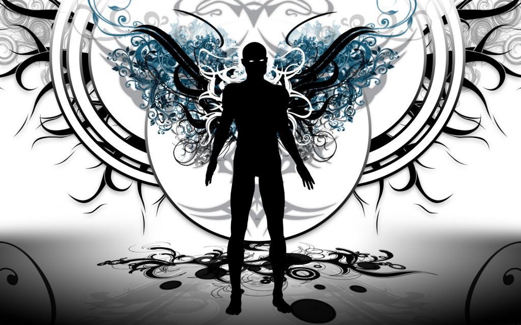 abstract man with wings wallpaper background