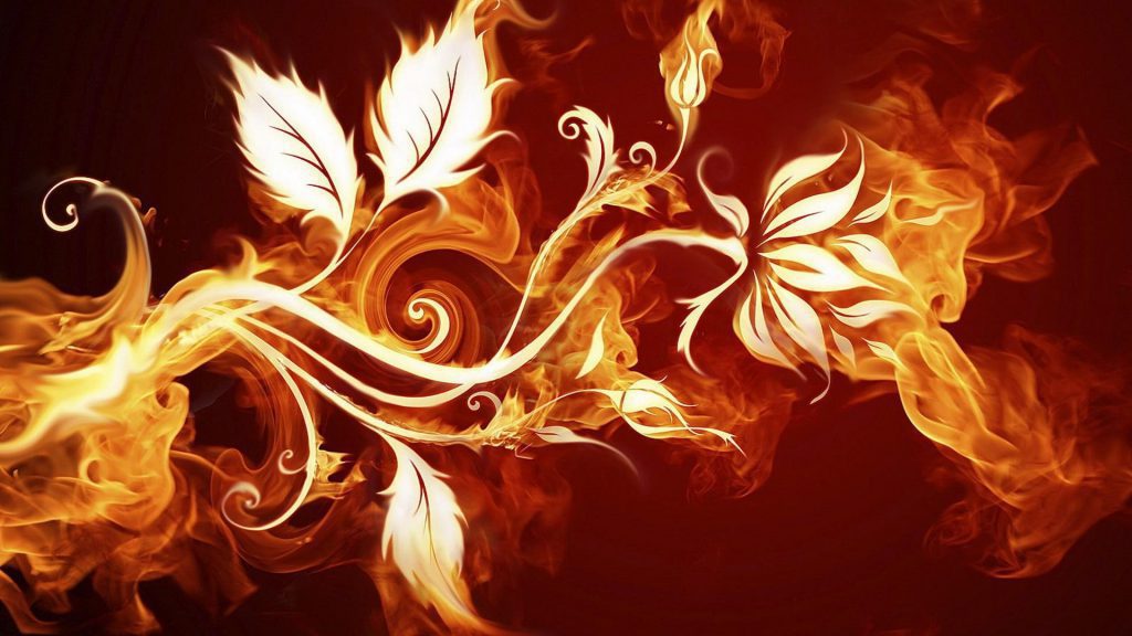 Abstract Fire Flower - Cool Desktop Background