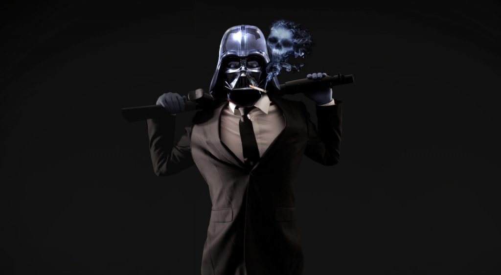 Badass Darth Vader in a suit wallpaper background