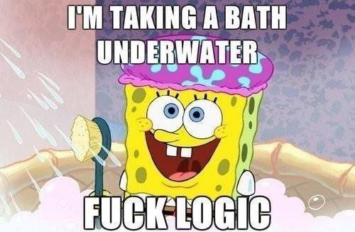 Taking A Bath Underwater - Spongebob Meme