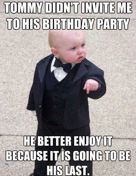 baby birthday meme - mafia kid - mobster baby