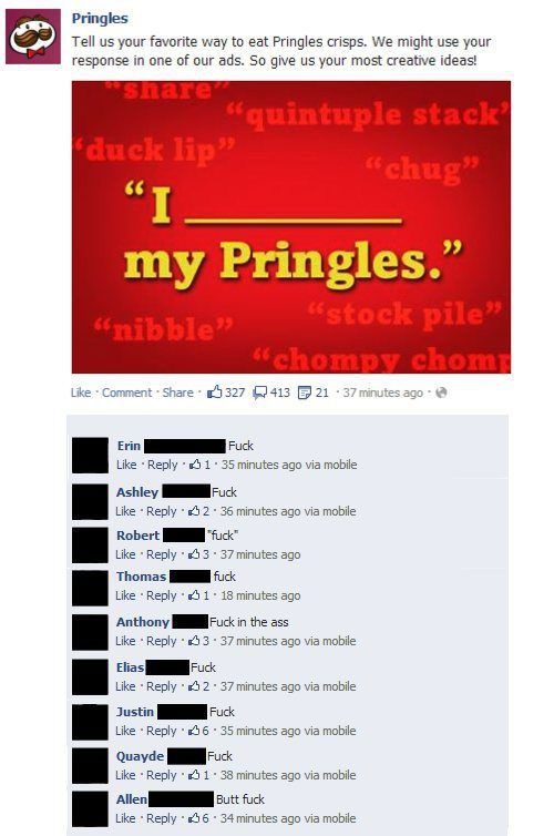 I Blank My Pringles - Funny Facebook Post
