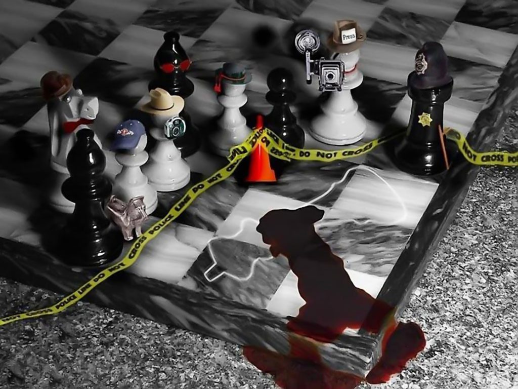 Chess Board Murder Scene - funny wallpaper - desktop background