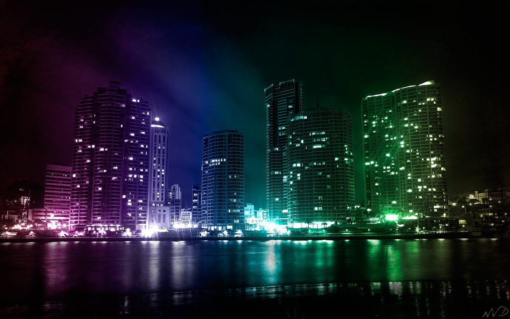 Multicolored City Lights - Cool Desktop Background