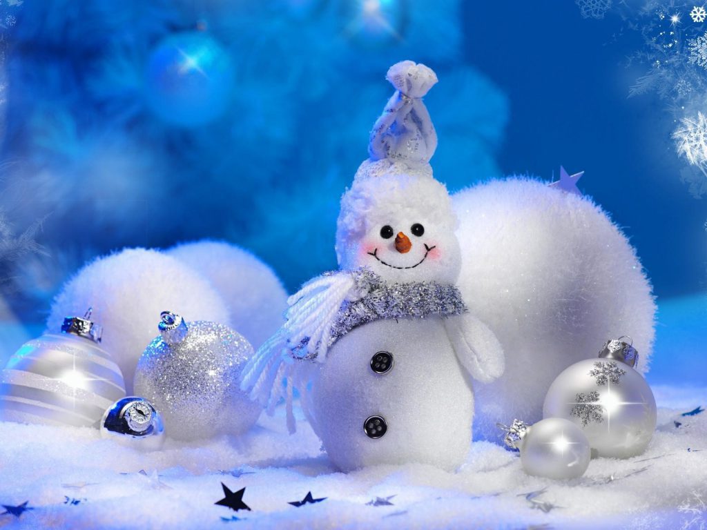 Little Christmas Snowman Wallpaper Background