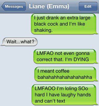 Extra Large Black Coffee - funny sms fail