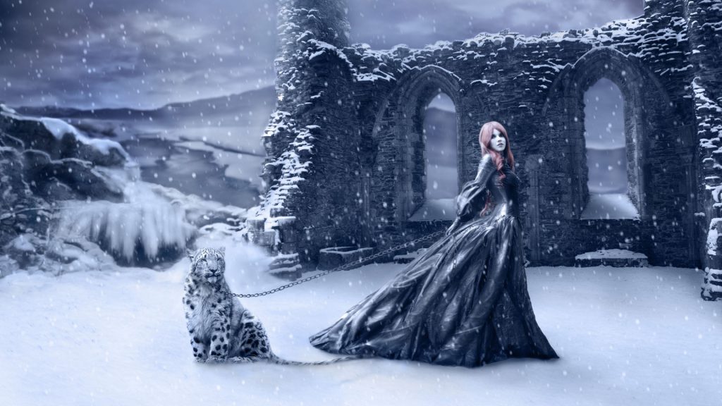 Gothic Winter Scene Wallpaper Background