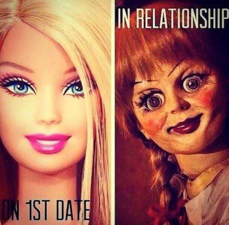 On First Date Vs. In A Relationship - meme