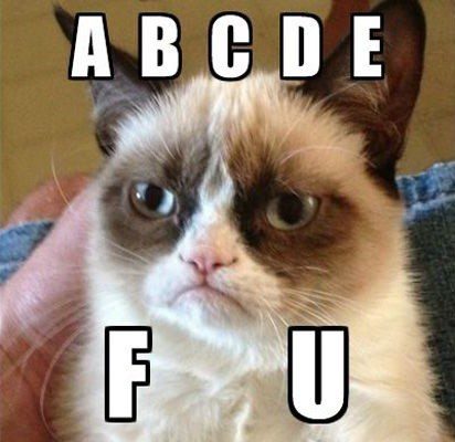 A B C D E F U - grumpy Cat Meme