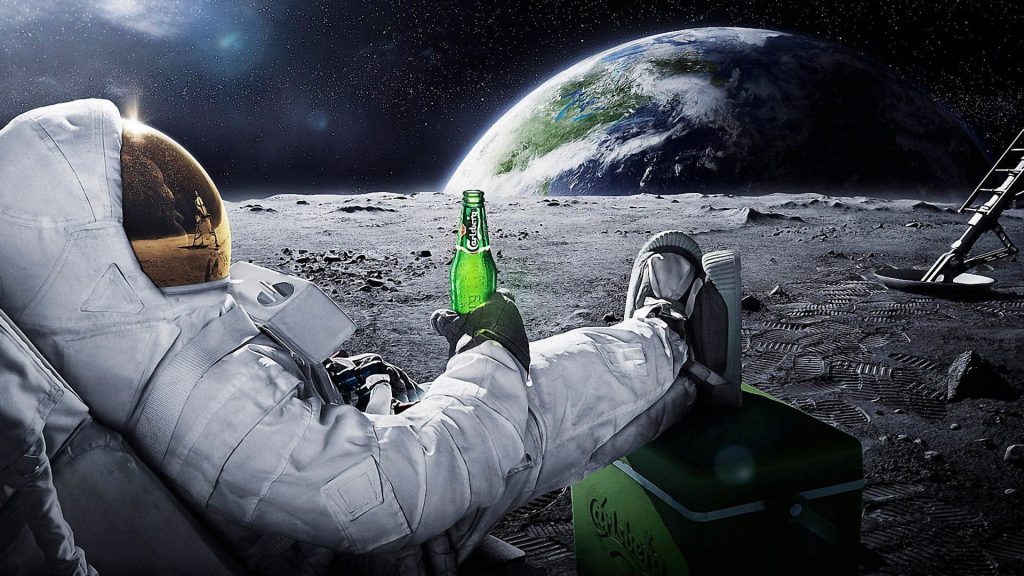 Chilling On The Moon - Cool Desktop Wallpaper background