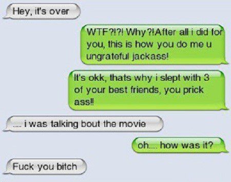 Hey, It's Over. - Funny SMS Fail