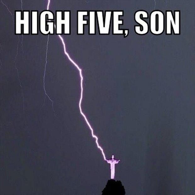 High Five, Son. - Funny Image Meme