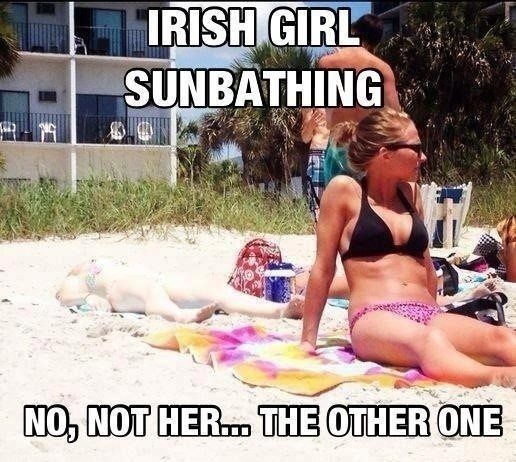 Irish Girl Sunbathing - funny image meme