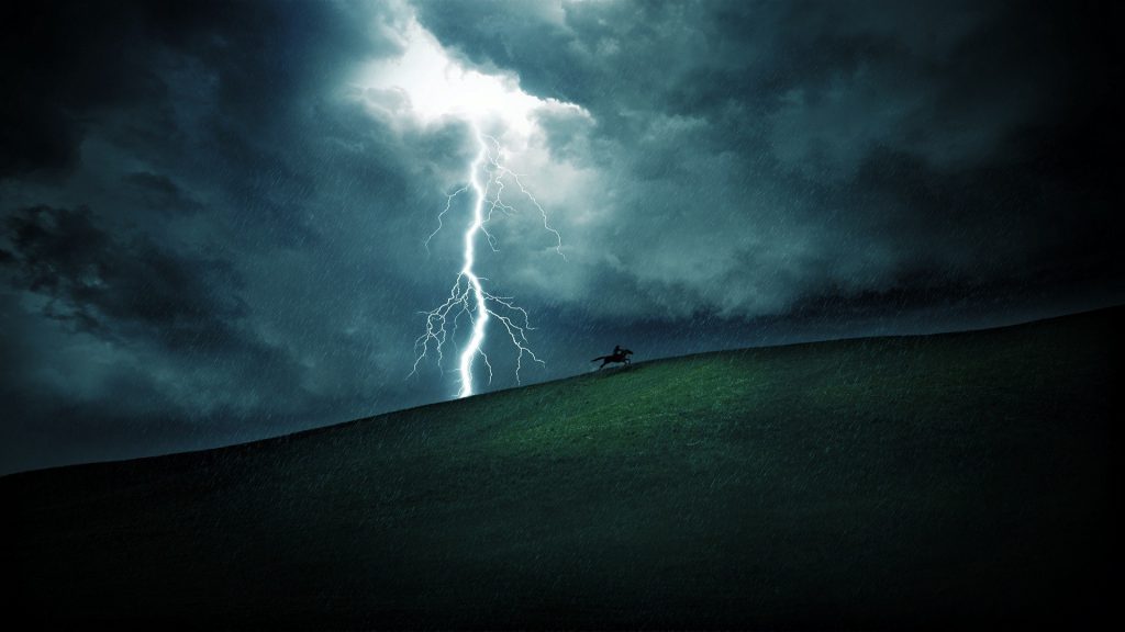 When The Lightning Strikes - Lightning striking a hill 