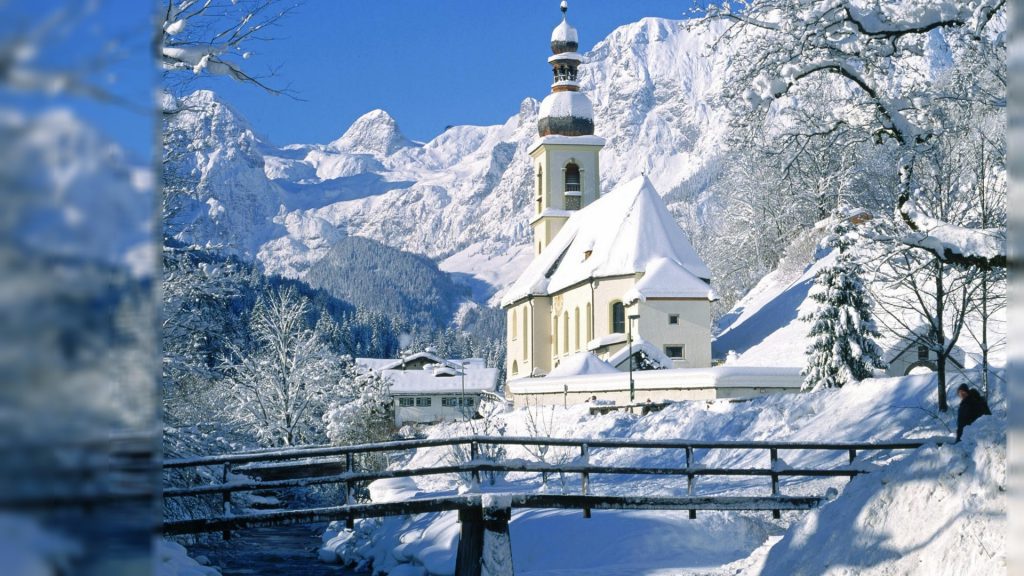 Snowy Church In The Winter - winter wallpaper background