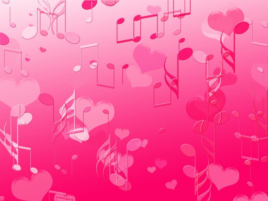 Pink Music Notes And Hearts