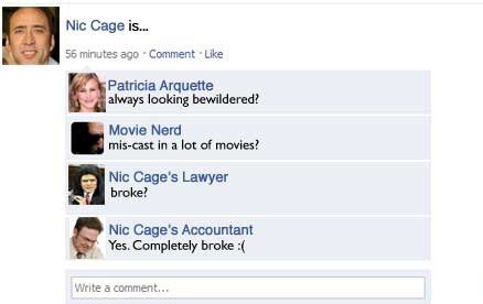 Nic Cage Is.... - Funny Facebook Post