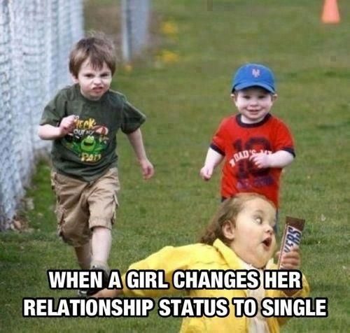 When A Girl Changes Her Relationship Status To Single - meme