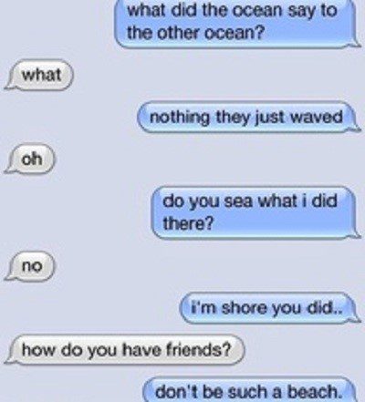 What Did One Ocean Say To The Other - Funny Text - SMS