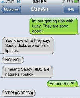 Out Getting Ribs - Funny Text Message