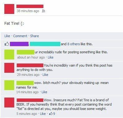 Fat Tire - Funny Facebook Post