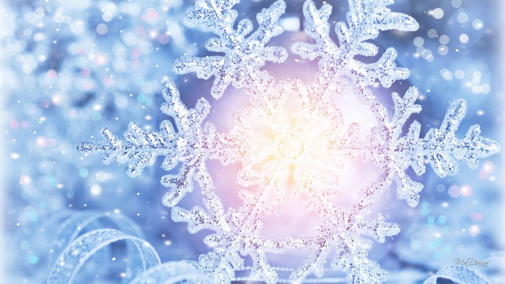 Shiny Snowflake - big snowflake light - winter wallpaper background