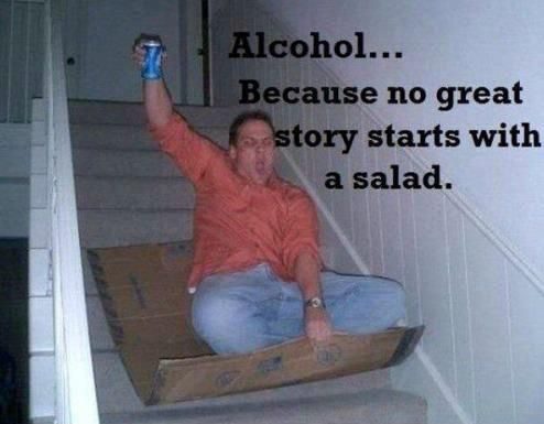 No Great Story Starts With A Salad - really funny picture