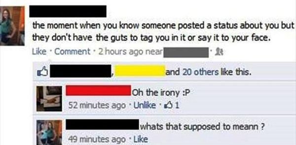 The Irony - Funny Facebook Post