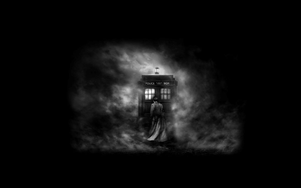 Black And White Tardis Wallpaper - doctor who background