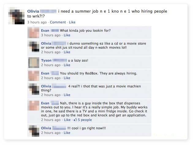 Need A Job - Funny Facebook Post