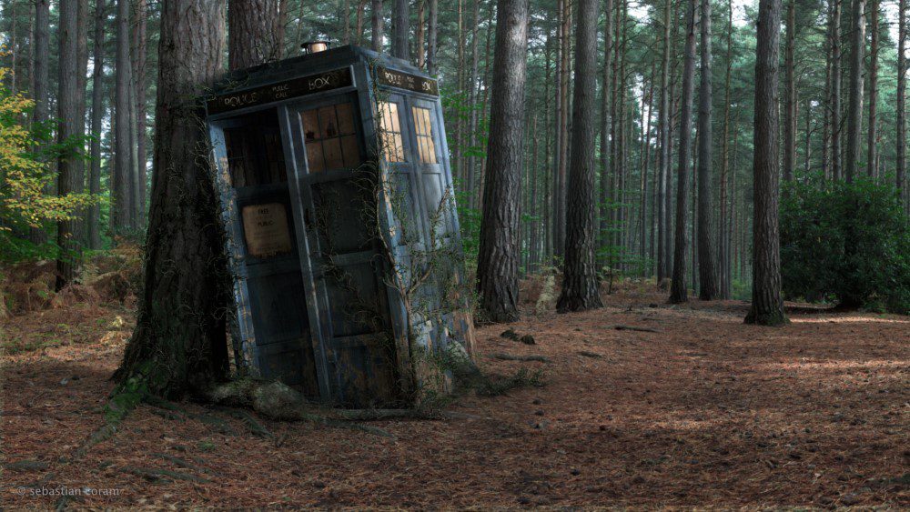 Tardis In The Forest Wallpaper