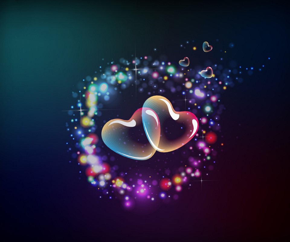 Heart Bubbles - floating hearts - hd wallpaper background