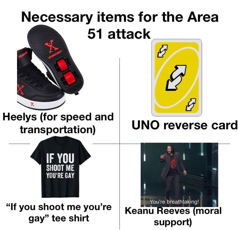 necessary items for the area 51 attack