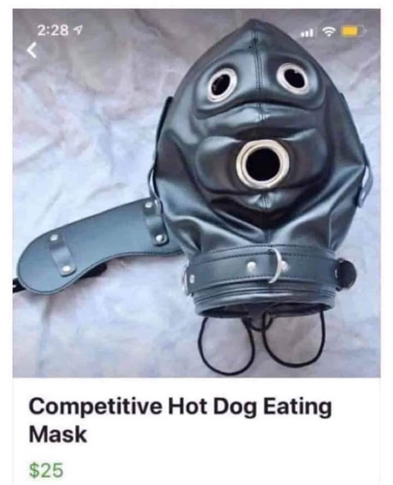 Competetive Hot Dog Eating Mask