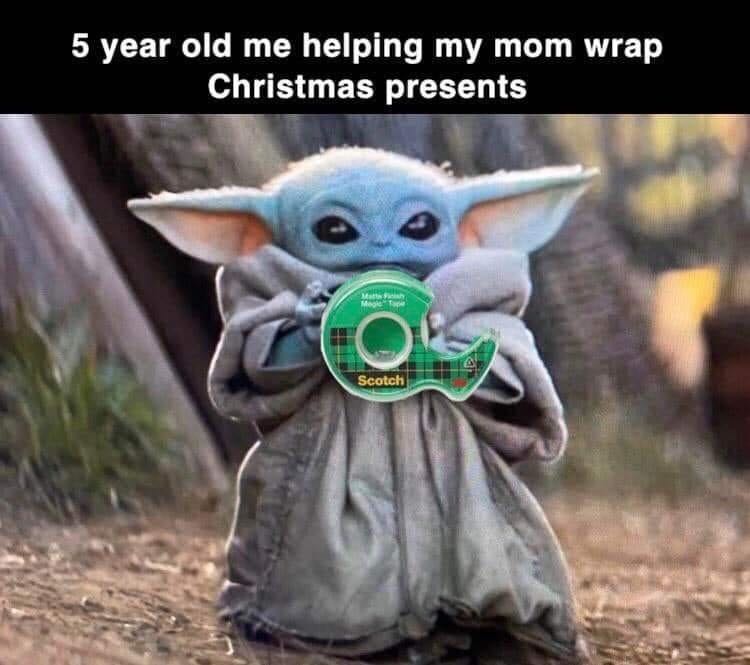 Helping Mom Wrap Christmas Presents