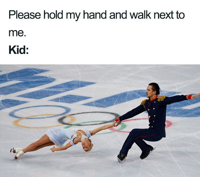 Hold My Hand And Walk Next To Me - Mom Memes